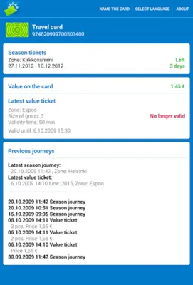 Oma matkakortti android App screenshot 1