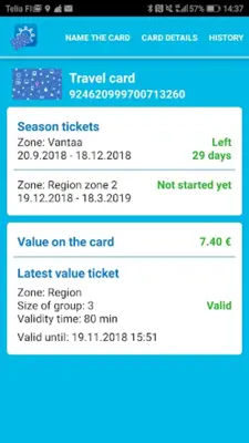 Oma matkakortti android App screenshot 7